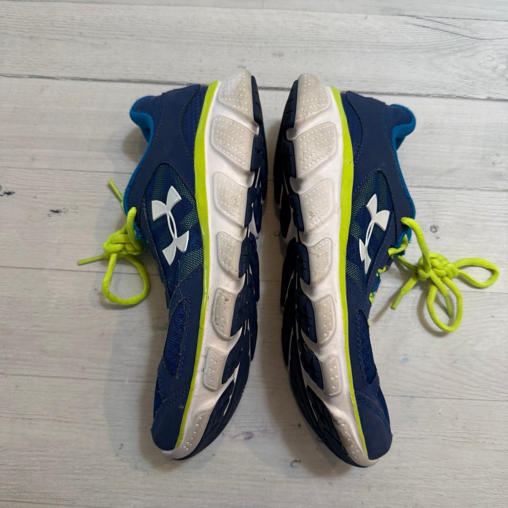 Under armour kids blue yellow athletic‎ running shoes big kids size 5 - Picture 5 of 11